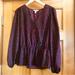 Nine West Tops | New W/Tags Nine West Women's Blouse Size Medium / Burgundy Red Black Long Sleeve | Color: Black/Red | Size: M