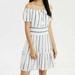 American Eagle Outfitters Dresses | American Eagle Women's Striped Off The Shoulder Smocked Waist Dress Size Small | Color: Blue/White | Size: S