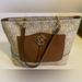 Michael Kors Bags | Michael Kors Amy Large Logo-Jacquard Fabric And Leather Shoulder Bag | Color: Brown/Cream | Size: Os