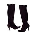 Nine West Shoes | Nine West Women's Over The Knee Black Suede Silletto 3" Heel Boots Size 8 | Color: Black | Size: 8