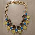 J. Crew Jewelry | J. Crew Jewels Gold Statement Necklace, Euc, Summer Dress Style | Color: Gold/Green | Size: Os