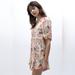 Free People Dresses | Free People Callie Floral Printed Puff Sleeve Mini Button Up Dress Tunic Size S | Color: Pink/Yellow | Size: S