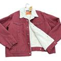 Levi's Jackets & Coats | Men's Regular Fit Sherpa Denim Trucker Jacket Maroon Retails: $108 Size: 3xl | Color: Red/White | Size: 3xl