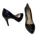 Nine West Shoes | Nine West Pump Heels Black Leather Stiletto Point Toe Shoes Regolar Size | Color: Black | Size: 8