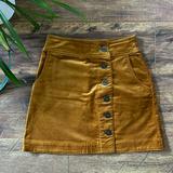 Anthropologie Skirts | Building 18 Mustard Yellow Mini Skirt W/ Brass Buttons 0p/2p | Color: Gold/Yellow | Size: 2p