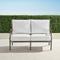 Carlisle Loveseat with Cushions in Slate Aluminum - Standard, Vista Boucle Air Blue - Frontgate