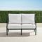 Carlisle Loveseat with Cushions in Onyx Aluminum - Sunbrella Rain, Rain Seaglass - Frontgate