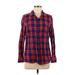 Gap Long Sleeve Button Down Shirt: Red Print Tops - Women's Size Medium