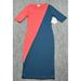 Lularoe Dresses | Lularoe Julia Dress Womens Xxs Blue Pink Round Neck Short Sleeve New | Color: Blue/Pink/Red | Size: Xxs