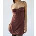 Urban Outfitters Dresses | Nwt Uo Modern Love Bustier Corset Dress - Brown/Maroon | Color: Brown/Red | Size: Various