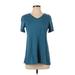 LOGO by Lori Goldstein Short Sleeve T-Shirt: Teal Tops - Women's Size Small