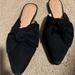 Madewell Shoes | Black Faux Suede Bow Knot Madewell Mules, Lightly Worn | Color: Black | Size: 9.5