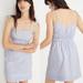 Madewell Dresses | Madewell Cinch Waist Gingham Tie-Strap Dress Size 10 Glacier Blue | Color: Blue/White | Size: 10