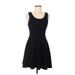 Lush Casual Dress - A-Line Scoop Neck Sleeveless: Black Solid Dresses - Women's Size Medium