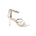 J. by J.Crew Heels: Silver Shoes - Women's Size 7 1/2 - Open Toe