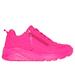 Skechers Girl's Uno Lite - Neon Zip Sneaker | Size 2.5 | Hot Pink | Synthetic | Machine Washable