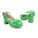 Fashion Patent Leather Lolita Shoes Women Red Bridal Wedding Party Strappy Platform Mary Janes Pumps Strap Block Cuban Heels, Green, 8.5 UK
