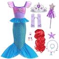 Tyidalin Mermaid Costume Little Girls Mermaid Dress Up Kids Outfit With Accessories for Birthday Party Carnival Cosplay, Blue, 2-3 Years(Tag 100)