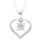 Jollys Jewellers Women's Sterling Silver Simulated Diamond Heart Pendant (15x14) w/ 18" Fancy Chain (2mm Wide)