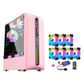 ATX Case,Mid-Tower PC Gaming Case ATX/M-ATX/ITX - Front I/O USB 3.0 Port - Fully Transparent Side Panels - 8 Fan Position - Support Water Cooling (Size : 7 fans)