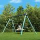 ModernLuxe Metal Climbing Frame with Swing Set Seesaw Set with Metal Frame, Nest Tree Swing, Climbing Ladder, and Net - Perfect Backyard Playground Toy for Children Over 3 Years Old