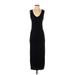 Joe Fresh Casual Dress - Slip dress: Black Solid Dresses - Women's Size Small