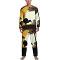 Kiwi Bird at Sunset Soft Mens Pyjamas Set Comfortable Long Sleeve Loungewear Top And Bottoms Gifts S