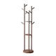 NAYIRI Coat rack HAIYU- Wooden, Freestanding Clothes Rack Entryway Coat Hanger with 9 Hooks and 3-tier Shelves, 360 Degree Rotating Hanging Rack for Coats, Bags, Hats(Color:Walnut Color) hopeful