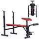 Adjustable Folding All-in-One Weight Bench with Dumbbell/Barbell Rack/Dip Station, Heavy Duty Home Fitness Training Gym Multiuse Workout Bench