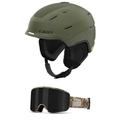 Giro Tor Spherical Combo Pack Ski Helmet - Snowboarding Helmet with Matching Goggles Matte Trail Green/Green Surplus L (59-62.5cm)