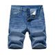 FULYA Summer Men's Denim Shorts Classic Blue Thin Section Slim Business Casual Jeans Shorts Male