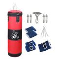 Dickly Boxing Sandbag Boxing Bag Ankle Guards with Chain PU Punching Bag Unfilled Bag for Adults Kids Martial Arts Mma Taekwondo, Red 120cm