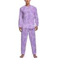 Purple Paisley Soft Mens Pyjamas Set Comfortable Long Sleeve Loungewear Top And Bottoms Gifts S