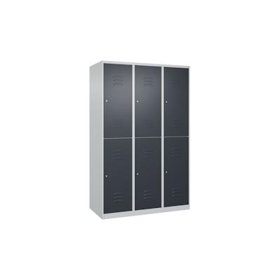 C+P Spind Classic PLUS, 6 Abteile, HxBxT 185x120x50cm, Zylinderschloss, Hellgrau/Anthrazit von PROREGAL Image
