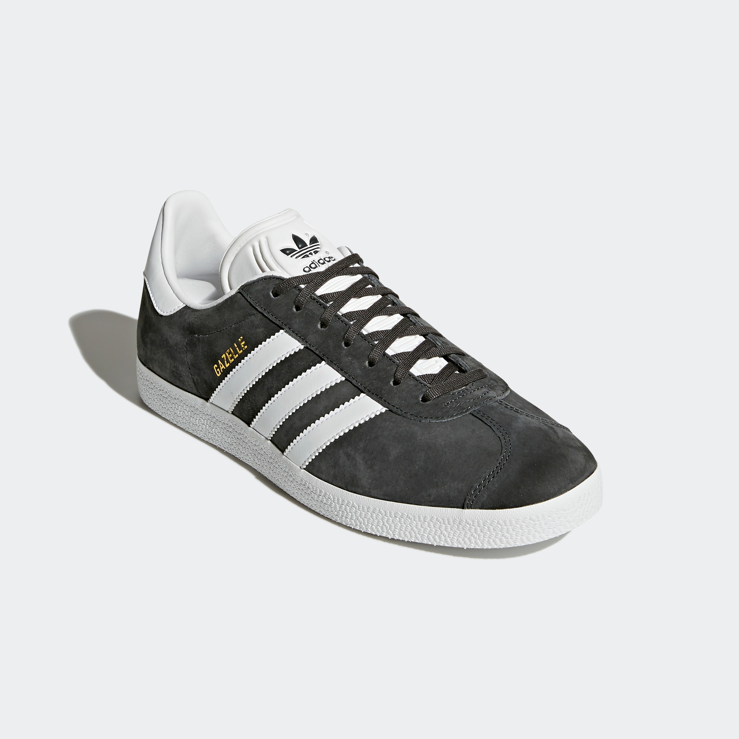 Sneaker ADIDAS ORIGINALS "GAZELLE", Herren, Gr. 36, grau (dgh solid grau, weiß, gold metallic), Leder, Synthetik, Schuhe Sneaker