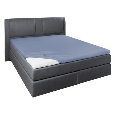 Spannbettlaken PRIMERA "Elasthan-Feinjersey Topper", blau, B:90-120cm L:200-220cm, Jersey-Elasthan, Obermaterial: 95% Baumwolle, 5% Elasthan, Laken, Aus 95% gekämmter Baumwolle und 5% Elastan Image