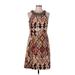 Eliza J Casual Dress - A-Line Crew Neck Sleeveless: Brown Dresses - Women's Size 10