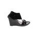 Dana Buchman Wedges: Black Print Shoes - Women's Size 6 - Open Toe