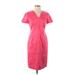 Carolina Herrera Casual Dress - Sheath V Neck Short sleeves: Pink Print Dresses - Women's Size 6