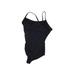 Lands' End One Piece Swimsuit: Black Print Swimwear - Women's Size 10