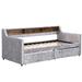 Home Decor Snowflake Daybed w/ Two Storage Drawers & Built-in Storage Shelves Upholstered/ in Gray | 34.38 H x 80.38 W x 41.78 D in | Wayfair