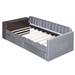 Home Decor Daybed w/ Storage Armrest, 2 Drawers & Cup Holder Upholstered/Velvet in Gray | 26.48 H x 85.68 W x 42.18 D in | Wayfair DAGESF000101AAE