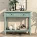 Canora Grey Alradius 35.43" Solid Wood Console Table Wood in Blue | 29.9 H x 35.43 W x 13.8 D in | Wayfair 8BF8461167EC4D43930129EDA79CE336