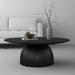 Latitude Run® Vertical 35.43" Round Coffee Table Wood in Black/Brown | 14.57 H x 35.43 W x 35.43 D in | Wayfair 284B2B9D7D804CF5B851E76DCE42F0CA