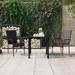 Winston Porter Patio Dining Set Outdoor Dining Set Table & Chair Set for Garden Glass/Wicker/Rattan in Black | 29.13 H x 31.5 W x 21.06 D in | Wayfair