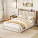 Latitude Run® Platform Bed w/ 3 Drawers Wood & /Upholstered/Velvet in Brown | 48.03 H x 62.2 W x 87.8 D in | Wayfair