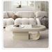 Orren Ellis Cream style coffee table Oval design is simple Wood in Brown | 16.53 H x 43.3 W x 27.55 D in | Wayfair AA3242F766A14E85B05A441631F1EA10