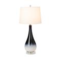 Wrought Studio™ Isau, 30.5" Blue/Glass Table Lamp, Set of 2 Glass/Linen in White | 30.5 H x 14 W x 10 D in | Wayfair
