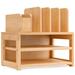 Latitude Run® Bamboo Desk Organizer w/ File Rack, 3 Tiers Bamboo | 13.7 W in | Wayfair D463321FF892412D86C0154891E48877