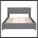 Latitude Run® Upholstered Platform Bed w/ Brick Pattern Heardboard & 4 Drawers, Linen Fabric Metal in Gray | 39.7 H x 68.9 W x 84.6 D in | Wayfair